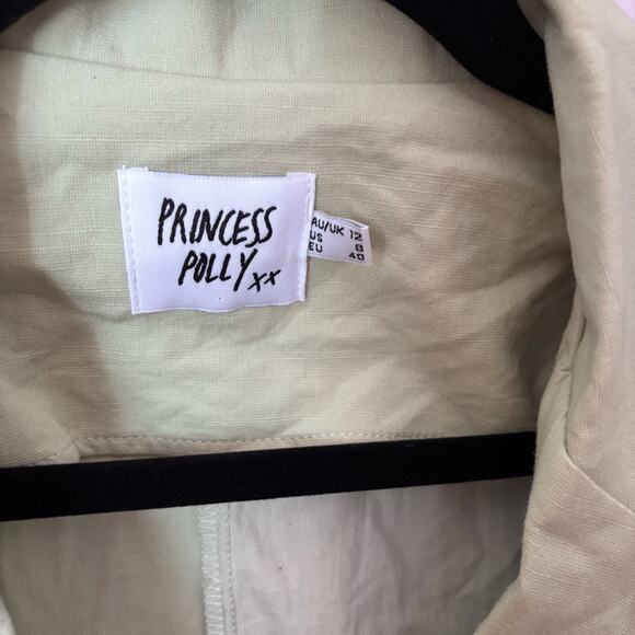 Princess Polly Oden Mini green button up dress - Picture 2 of 4